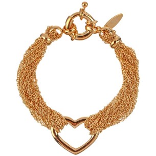 FAITH Gold Bracelet Soft chain bracelet Golden Heart Brass gilded with fine gold