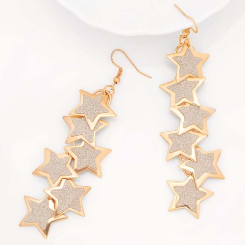 STARS 4 SHINE Gold & Silver earrings Long pendants with paved stars Gold and Silver Gold metal Glitter