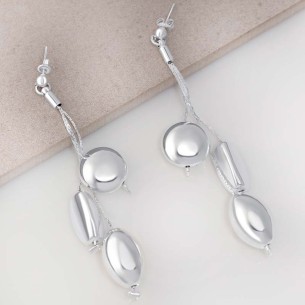 GEONE Silver Dangle Earrings Contemporary Silver to Fine Silver