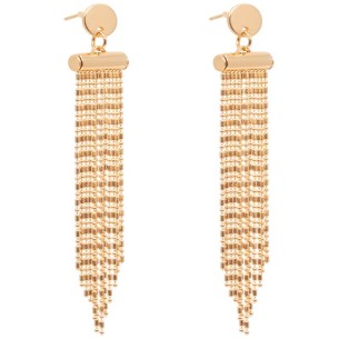 CELENA Gold Earrings Dangling with Golden Fringe pendant...